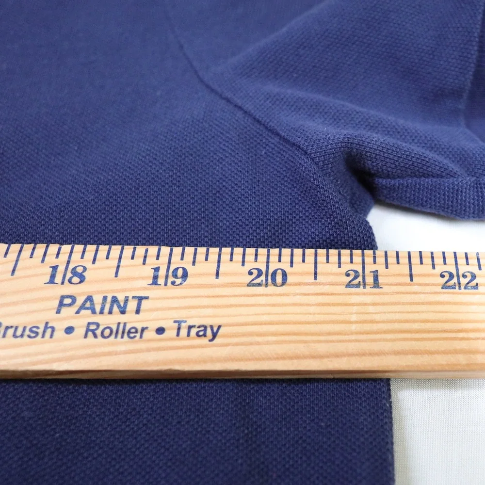 Polo Ralph Lauren Polo Shirt Mens L Navy Blue Pony Custom Slim Fit Mesh Cotton